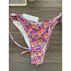 Women's Bright Floral Bikini Bottom M Multi-color